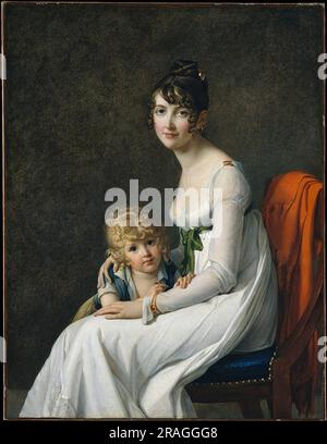 Madame Philippe Panon Desbasses de Richemont (Jeanne Eglé Mourgue, 1778-1855) et son fils Eugène (1800-1859) 1802 par Marie-Guillemine Benoist Banque D'Images