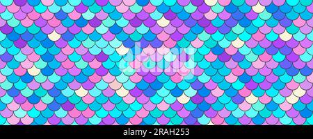 Motif échelle Mermaid. Arrière-plan sans couture Rainbow Fish. Peau de queue de dragon. Toile de fond holographique UNICORN. Illustration vectorielle Illustration de Vecteur