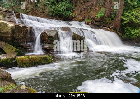 Bowen Park Falls, à Bowen Park, Nanaimo (Colombie-Britannique), Canada. Banque D'Images