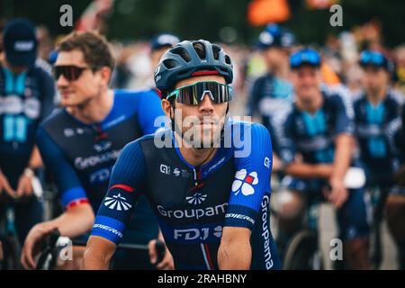 Espagne. 03rd juillet 2023. Photo par Alex Whitehead/SWpix.com - 03/07/2023 - Cyclisme - 2023 Tour de France - scène 3: Amorebieta-Etxano à Bayonne (193,5km) - Thibaut Pinot de Groupama-FDJ crédit: SWpix/Alamy Live News Banque D'Images