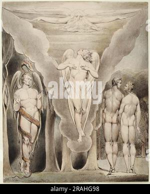 Illustration du paradis de Milton perdue en 1807 par William Blake Banque D'Images