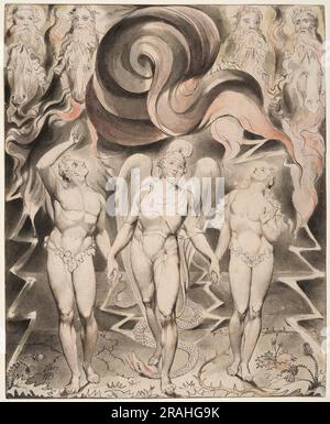 Illustration du paradis de Milton perdue en 1807 par William Blake Banque D'Images