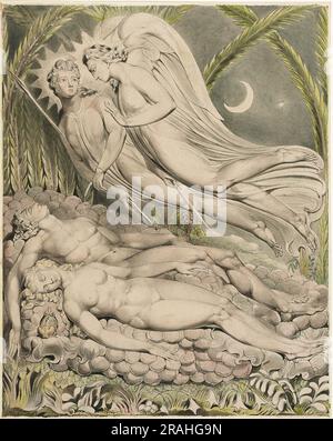 Illustration du paradis de Milton perdue en 1808 par William Blake Banque D'Images