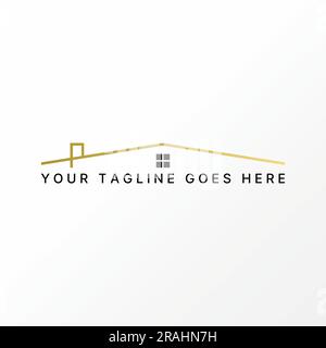 Logo design concept graphique créatif abstrait premium vecteur libre stock maison de toit de ligne simple mais unique. Lié à la construction immobilière de la maison Illustration de Vecteur