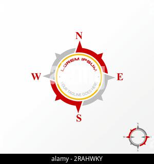 Logo design concept graphique créatif abstrait premium vecteur libre stock boussole supérieure unique avec emblème de coupe. Lié à Arrow Adventure Sailor ship Illustration de Vecteur