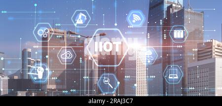 IIOT concept industriel d'Internet des objets. Technologie et affaires. Banque D'Images