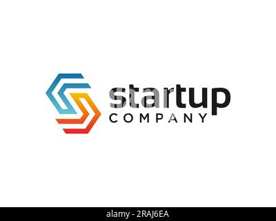 Logo de flèche. Icône flèche hors zone isolée sur fond blanc. Utilisable pour les logos commerciaux et technologiques. Elément de modèle de logo Flat Vector Illustration de Vecteur