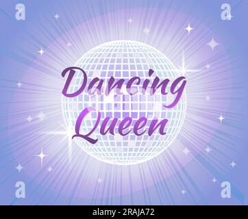 Reine dansante. Soirée disco. Puissance de fille. Danseuse. Illustration de Vecteur