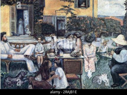 L'après-midi Bourgeois ou la famille terrasse 1900 par Pierre Bonnard Banque D'Images