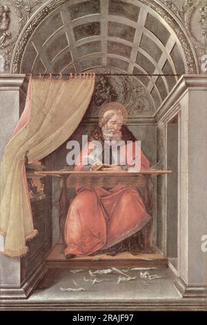 St. Augustine dans sa cellule 1490 par Sandro Botticelli Banque D'Images