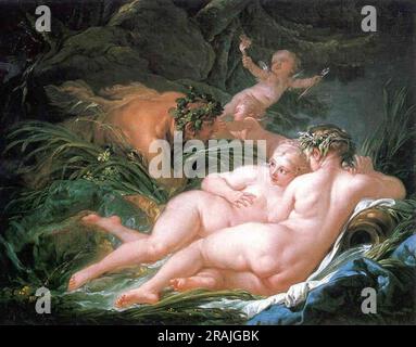 PAN et Syrinx 1759 par François Boucher Banque D'Images
