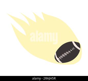 ballon de rugby avec illustration du vecteur plat du feu Illustration de Vecteur