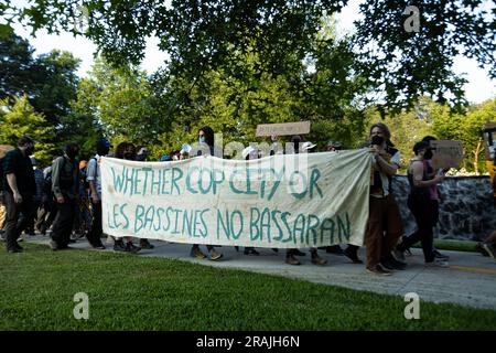 Atlanta, États-Unis. 28th juin 2023. 'Les manifestants de la ville de COP défilent depuis le parc Gresham d'Atlanta en l'honneur du protestant tué Manuel Teran sur 28 juin 2023. Photo de Collin Mayfield, Credit: SIPA USA/Alamy Live News Banque D'Images