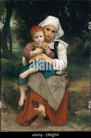 Frère breton et sœur 1871 de William-Adolphe Bouguereau Banque D'Images