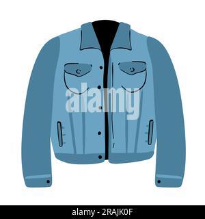 Veste Vector Cartoon Classic Blue denim Illustration de Vecteur