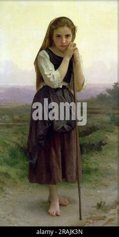 Un petit Shepherdess 1891 par William-Adolphe Bouguereau Banque D'Images