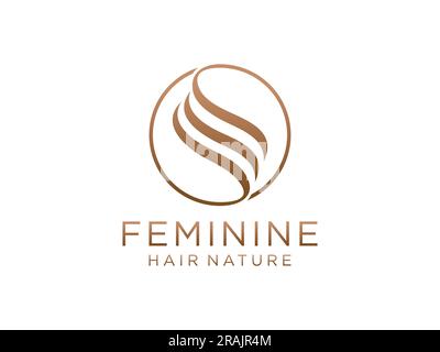 Résumé Hair Wave logo lettre S isolé sur fond blanc. Elément de modèle de logo Flat Vector. Illustration de Vecteur