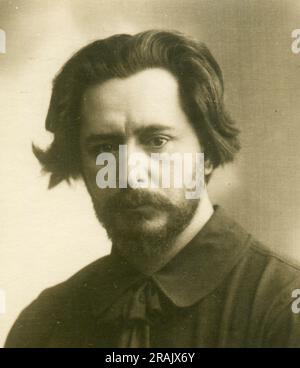 Leonid Nikolaievich Andreyev (russe : Леонид Николаевич Андреев, 21 août [O.S. 9 août] 1871 – 12 septembre 1919) était un dramaturge, romancier et écrivain russe, considéré comme le père de l'expressionnisme dans la littérature russe. Carte postale ancienne de l'Empire russe, 1900s. Fragment. Banque D'Images