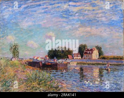 Alfred Sisley, français, 1839-1899 -- le canal de Saint-Mammes 1885. Banque D'Images