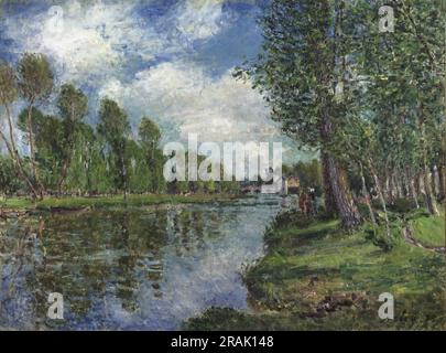 Alfred Sisley, Français, 1839-1899 -- rives de la Loing River 1885. Banque D'Images