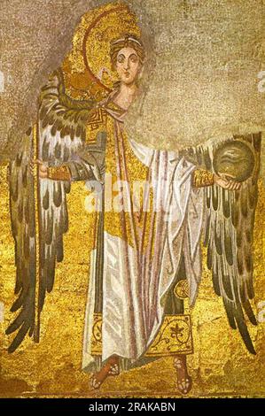 Angel Gabriel, Mosaïque dans la Hagia Sophia 867 par les mosaïques byzantines Banque D'Images