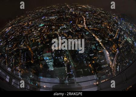 Vue nocturne de Londres depuis le Shard Banque D'Images
