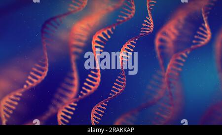 Molécules d'acide ribonucléique (ARN) à brin unique. L'ARN joue un rôle important dans la synthèse des protéines cellulaires. Concept de recherche sur le vaccin ARNm Banque D'Images
