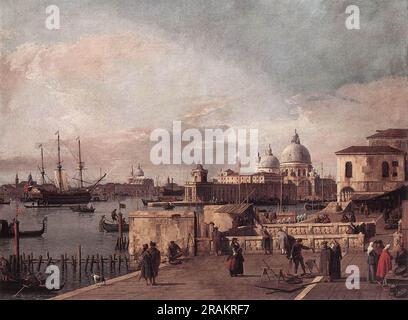 Entrée au Grand Canal: De l'extrémité ouest du Molo vers 1737; Venise, Italie par Canaletto Banque D'Images