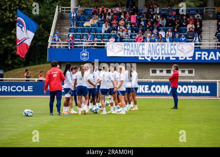 Clairefontaine en Yvelines, France. 04th juillet 2023. Les joueurs de France pendant la formation de l'équipe française, préparation de la coupe du monde de la FIFA 2023 sur 4 juillet 2023 au Centre national du football de Clairefontaine-en-Yvelines, France - photo Antoine Massinon/A2M Conseil sportif/DPPI crédit: DPPI Media/Alamy Live News Banque D'Images