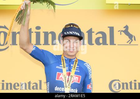 Jasper Philipsen Belgique Alpecin Deceuninck remporte la 2e étape consécutive Banque D'Images