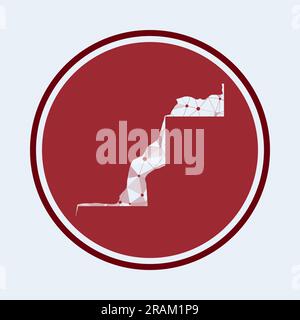 Icône Sahara Occidental. Logo tech tendance du pays. Motif rond en maille géométrique. Technologie, internet, réseau, concept de télécommunication. Illustration de Vecteur