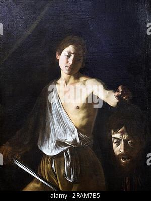 David avec le chef de Goliath 1610 par Caravaggio Banque D'Images