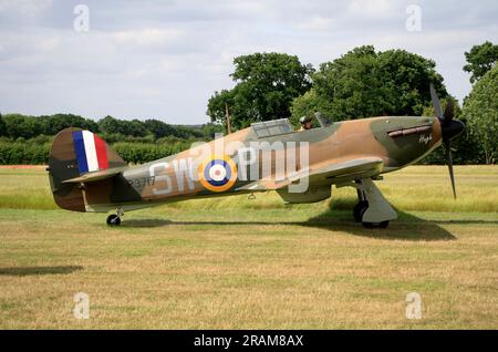 Un Hawker Hurricane Mk.I à l'aérodrome de Headcorn Kent England Banque D'Images