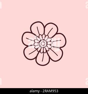 Fleur. Icône de fleur. Icône pour Instagram faits saillants, histoires, sites, autres réseaux sociaux. Banque D'Images