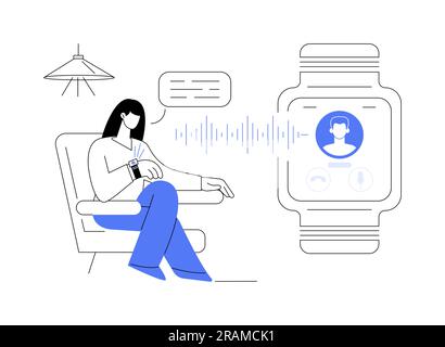 Recevez des appels avec l'illustration du vecteur de concept abstrait SmartWatch. Illustration de Vecteur