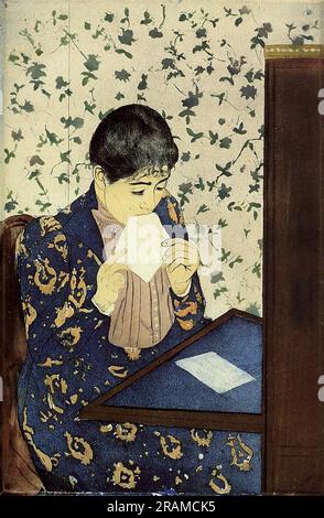 La lettre 1891 de Mary Cassatt Banque D'Images