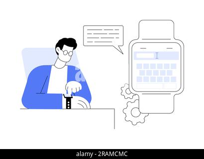 Répondez aux messages avec l'illustration du vecteur de concept abstrait SmartWatch. Illustration de Vecteur