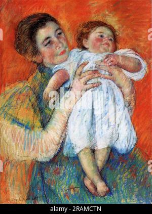 L'enfant Barefoot 1897 par Mary Cassatt Banque D'Images