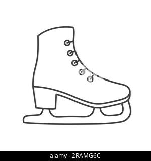 contour noir des patins de la figure de glace - illustration vectorielle Illustration de Vecteur