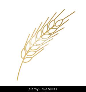 contour doré de blé, icône d'oreille de seigle - illustration vectorielle Illustration de Vecteur