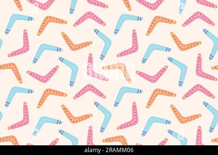 motif sans couture boomerangs colorés, idéal pour l'emballage, le textile, le papier peint, l'illustration vectorielle de carte de vœux Illustration de Vecteur