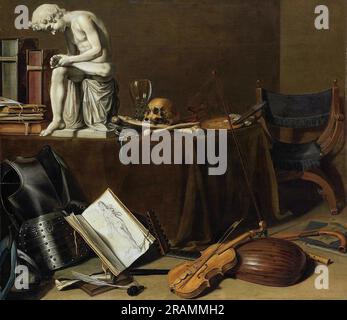Vanitas encore la vie avec le Spinario 1628 par Pieter Claesz Banque D'Images