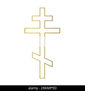 icône de croix orthodoxe dorée - illustration vectorielle Illustration de Vecteur