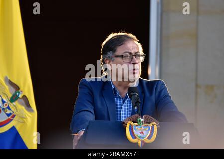 Bogota, Colombie. 04th juillet 2023. Le président colombien Gustavo Petro lors d'un événement commémorant la journée nationale de la liberté de religion, à Bogota, en Colombie, 4 juillet 2023. Photo par: Cristian Bayona/long Visual Press crédit: Long Visual Press/Alay Live News Banque D'Images