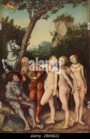 L'arrêt de Paris c.1530; Allemagne par Lucas Cranach l'ancien Banque D'Images