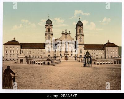 Abbaye d'Einsiedeln, Einsiedeln, Schwyz, Suisse 1890. Banque D'Images