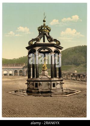 Fontaine de Marie, Einsiedeln, Schwyz, Suisse 1890. Banque D'Images