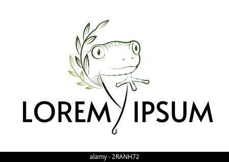 Logo avec une grenouille. Illustration vectorielle. Illustration de Vecteur