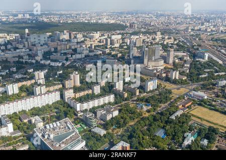 Vue d'une hauteur de 300 mètres sur la ville de Moscou Banque D'Images