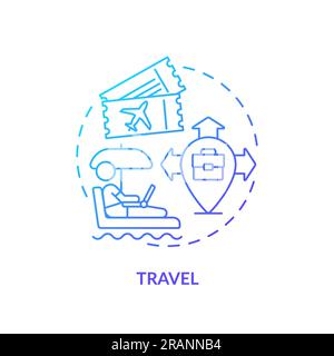 Icône de concept de dégradé bleu voyage Illustration de Vecteur